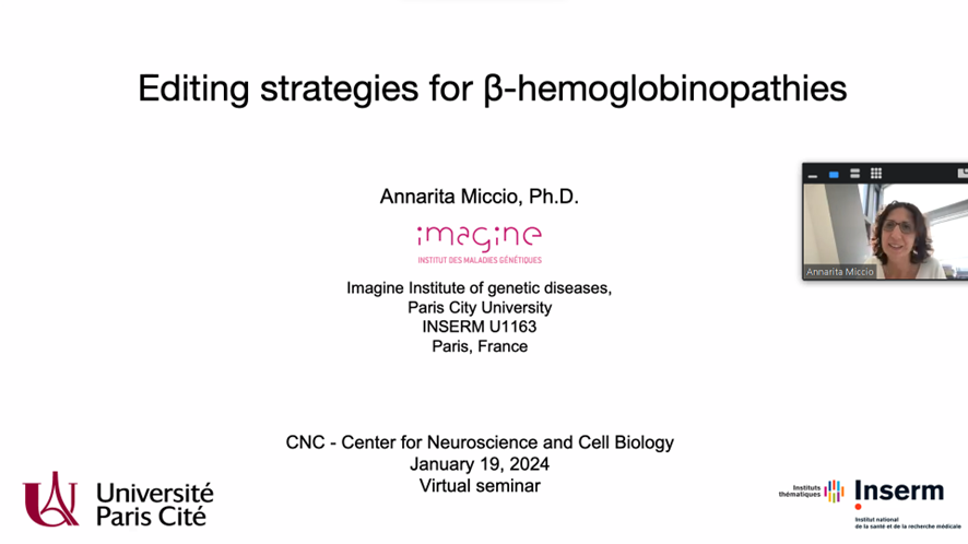 Exciting session hosting Dr. Annarita Miccio from @InstitutImagine, unveiling cutting-edge preclinical data on #geneediting for #sicklecell and #betathalassemia treatment. The advancements in gene editing are truly shaping a transformative era! 🧬🤯

@cnc_uc
@UnivdeCoimbra