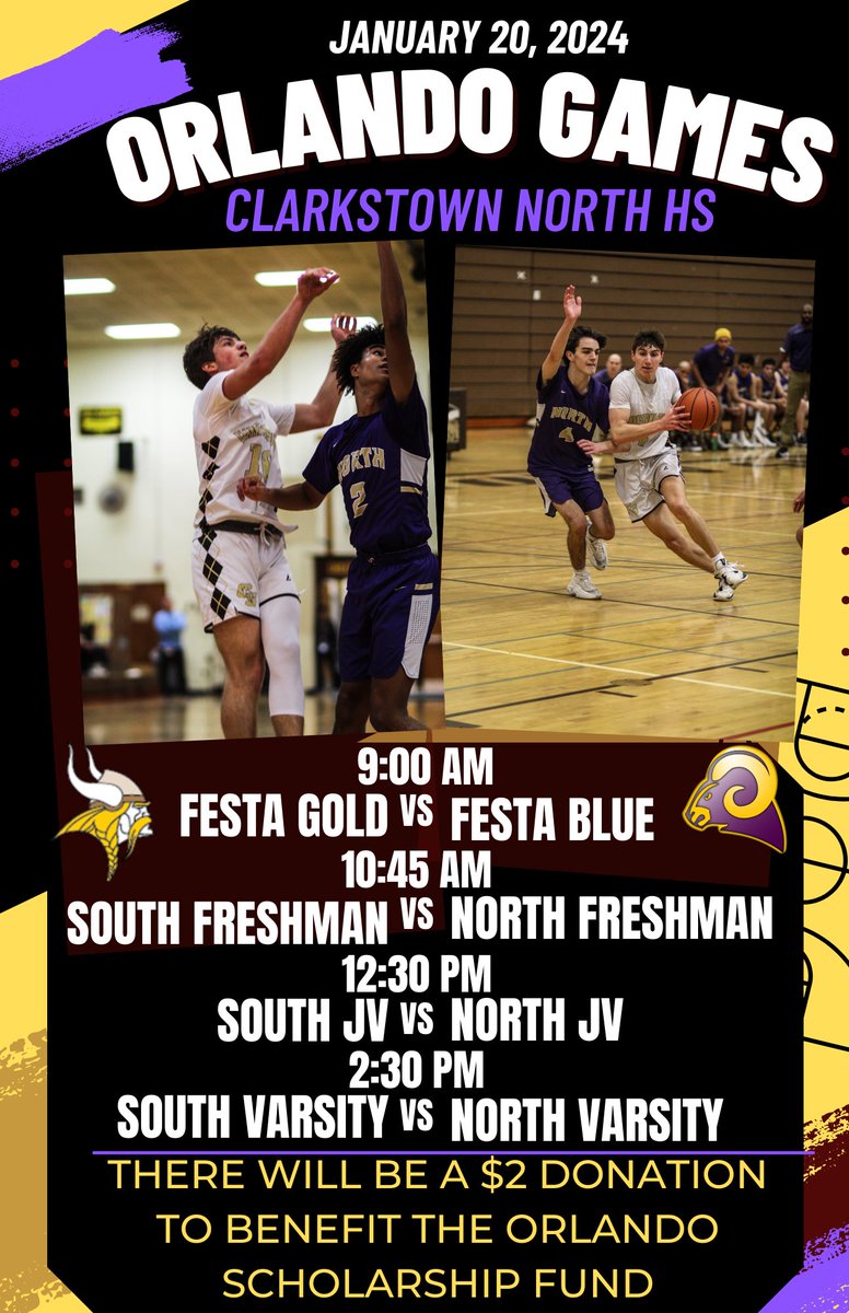 Boys Basketball#Orlando Games at North High School tomorrow!