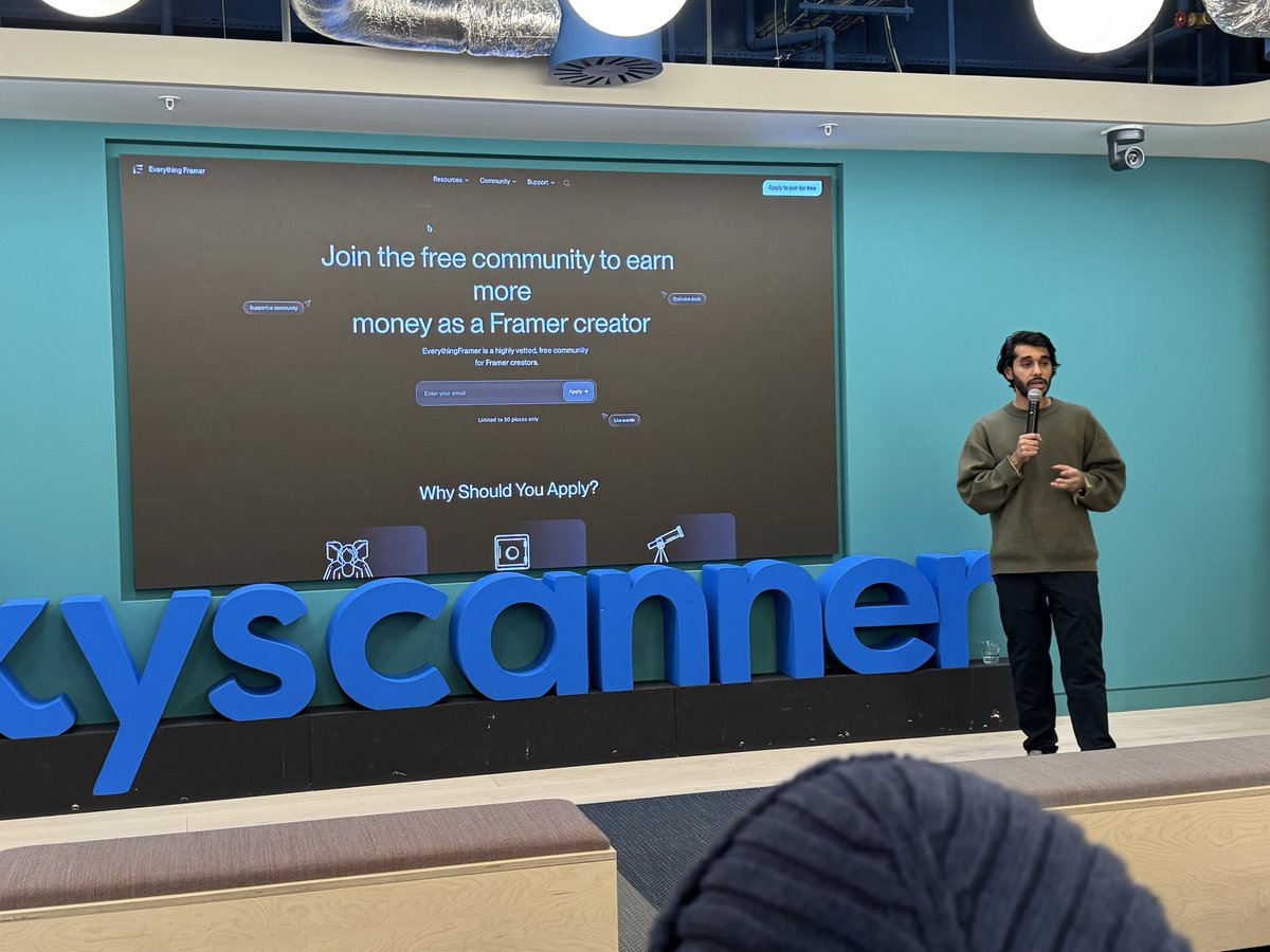 Daniel Connal (@connal_design) on Twitter photo Really inspiring talks last night at <a href="/FramerLDN/">Framer London</a> relaunch. Huge thanks to all the speakers for taking the time to talk to us and <a href="/Skyscanner/">Skyscanner</a> for hosting it. I'm now super excited to start my Framer journey. Really inspiring talks last night at <a href="/FramerLDN/">Framer London</a> relaunch. Huge thanks to all the speakers for taking the time to talk to us and <a href="/Skyscanner/">Skyscanner</a> for hosting it. I'm now super excited to start my Framer journey.