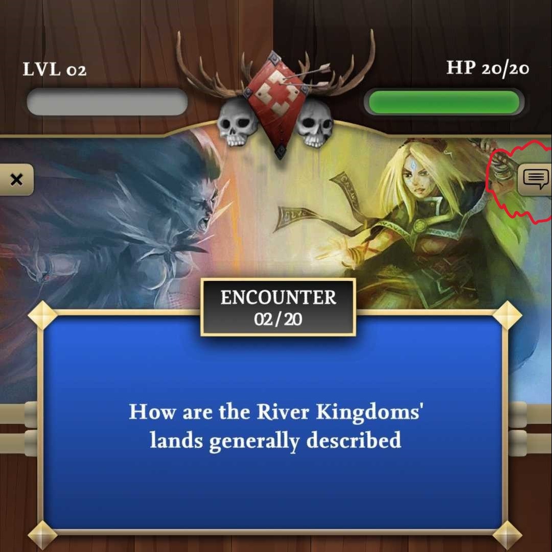 Pathfinder_LM's tweet image. Though we try not to make any, mistakes can sometimes slip through our fingers. If you see anything that is amiss, be sure to use the Report a Question feature (the icon highlighted in red on the right of the screen).

#pathfinder #trivia #loremasters
