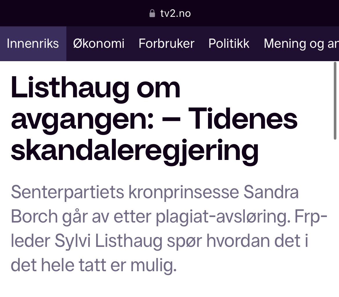 Takk for innspill, Sylvi Listhaug ( Olje- og energiminister i 37 dager, justisminister i 62 dager, og personen som både krevde opprettet og fikk nedlagt stillingen som innvandringsminister)