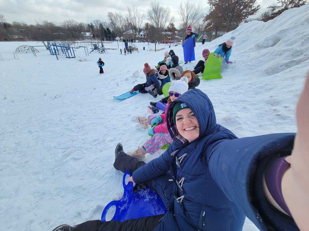 I had to get in on the sledding fun! 🛷🤍❄️ #NoviPride #NWLeads
