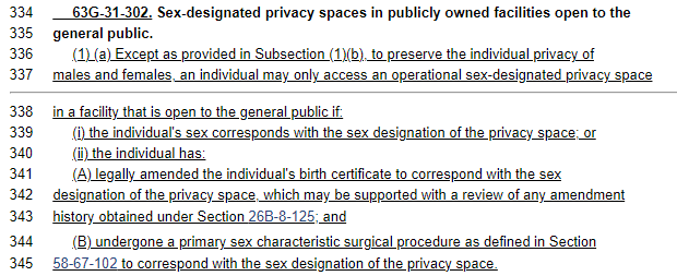 3. The bill contains a provision that states that any transgender person who enters the bathroom of their gender identity must have a birth certificate matching their gender identity and also requires gender reassignment surgery. This will be a nightmare to enforce.