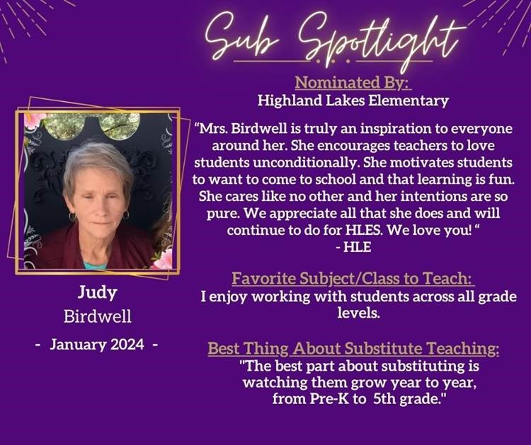 Thank you, Judy Birdwell, for all you do to love and inspire our students!