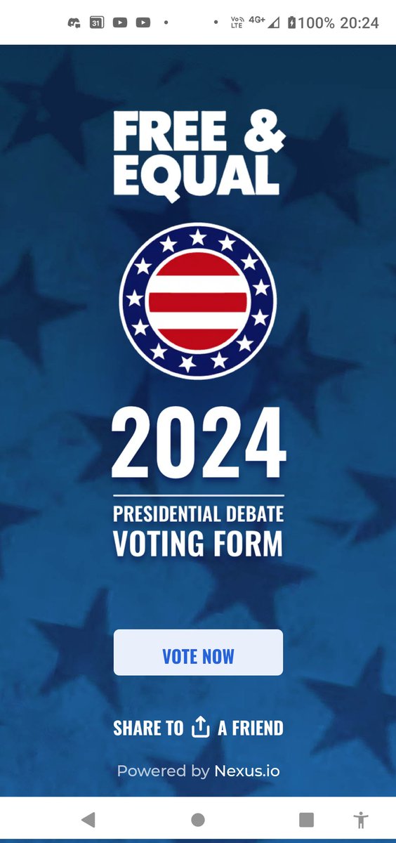 Nexus (@nexusofficial) on Twitter photo Have you placed your vote?
Nexus.io #nexus <a href="/FreeandEqual/">Free & Equal Elections</a> <a href="/RobertKennedyJr/">Robert F. Kennedy Jr</a> <a href="/rumblevideo/">Rumble π΄ββ οΈ</a>
vote.freeandequal.org Have you placed your vote?
Nexus.io #nexus <a href="/FreeandEqual/">Free & Equal Elections</a> <a href="/RobertKennedyJr/">Robert F. Kennedy Jr</a> <a href="/rumblevideo/">Rumble π΄ββ οΈ</a>
vote.freeandequal.org