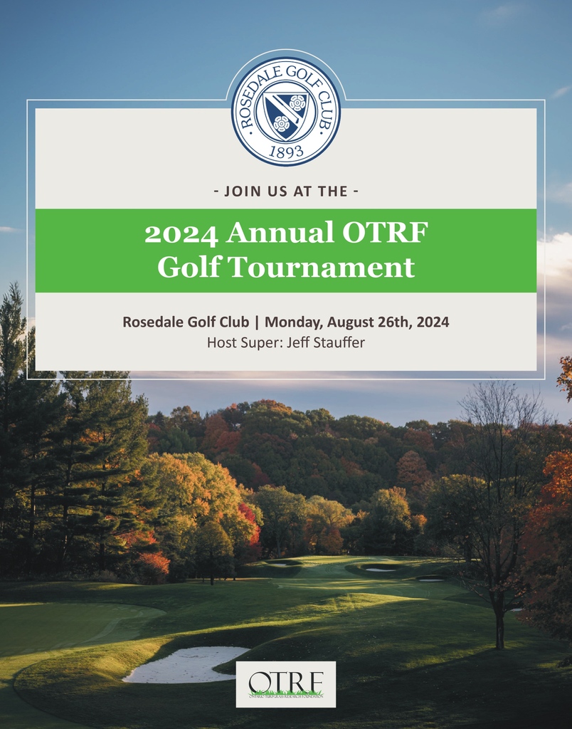 OTRF (@otrfresearch) on Twitter photo We are thrilled to announce the first details for the 2024 #OTRF Golf Tournament! This year's event will be help on Monday, Aug 26th at the beautiful Rosedale Golf Club in Toronto! Stay tuned for more information! <a href="/jeffdstauffer/">Jeff Stauffer</a> #golftournament We are thrilled to announce the first details for the 2024 #OTRF Golf Tournament! This year's event will be help on Monday, Aug 26th at the beautiful Rosedale Golf Club in Toronto! Stay tuned for more information! <a href="/jeffdstauffer/">Jeff Stauffer</a> #golftournament