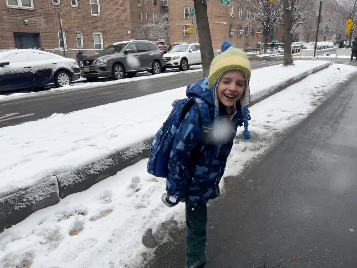PurpleClarence's tweet image. This slime ball just hit me in the face with snowball! 😀