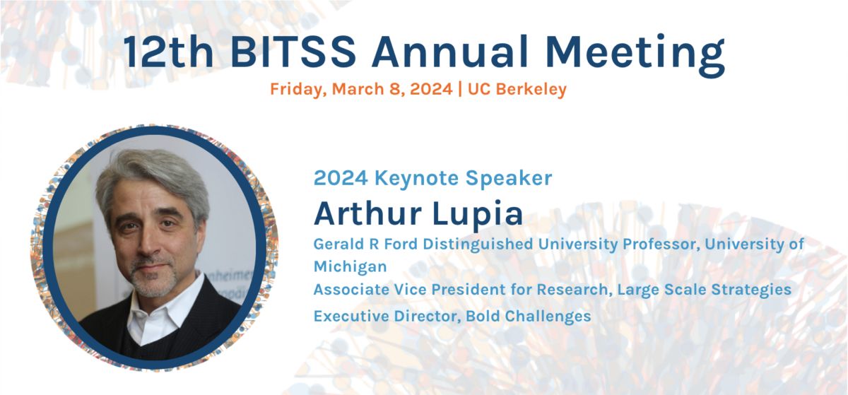 Center for Effective Global Action (CEGA) (@cega_uc) on Twitter photo 🌟 Excited about advancing research transparency & ethics in social sciences? Join us at the 12th BITSS Annual Meeting on Mar 8, 2024, in Berkeley, CA! Hear from keynote speaker <a href="/ArthurLupia/">Arthur Lupia</a>, former Assistant Director of <a href="/NSF/">U.S. National Science Foundation</a>. 📚🔬
👉 Reserve your spot: tinyurl.com/yc6zxy38 🌟 Excited about advancing research transparency & ethics in social sciences? Join us at the 12th BITSS Annual Meeting on Mar 8, 2024, in Berkeley, CA! Hear from keynote speaker <a href="/ArthurLupia/">Arthur Lupia</a>, former Assistant Director of <a href="/NSF/">U.S. National Science Foundation</a>. 📚🔬
👉 Reserve your spot: tinyurl.com/yc6zxy38