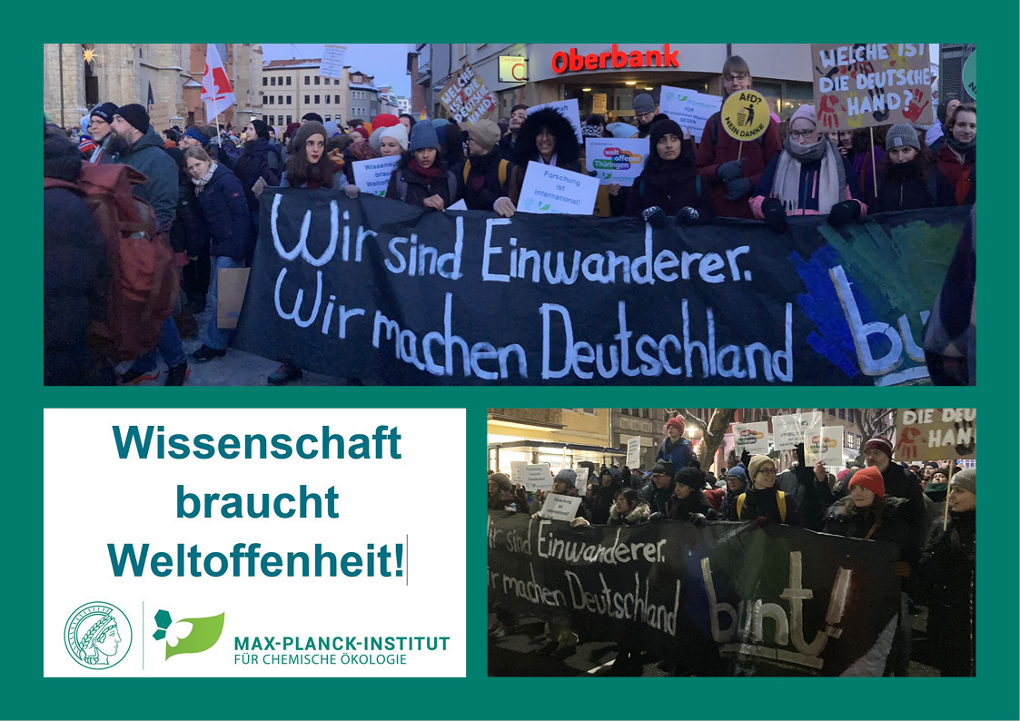 Several thousand people were on the streets in #Jena today to stand up for democracy and an open society. Many co-workers from our institute joined including international scientists. #Demokratie #noafd