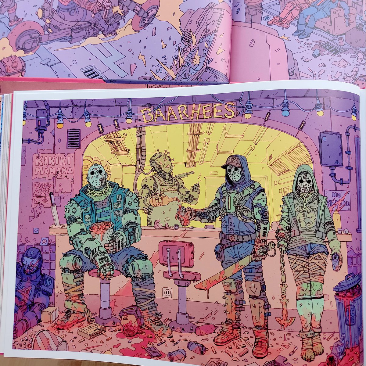 B378Unit's tweet image. 2/2 &amp;gt;Neon Rising, a narrative artbook set in the Future is Now universe, and learn about the story of Sai Zhang and the Enemies of Reality and their battle against The Machine and Robo-President K3n3-DY IV. And more! 
_
Self-published, high quality, printed in Neo-Barcelona