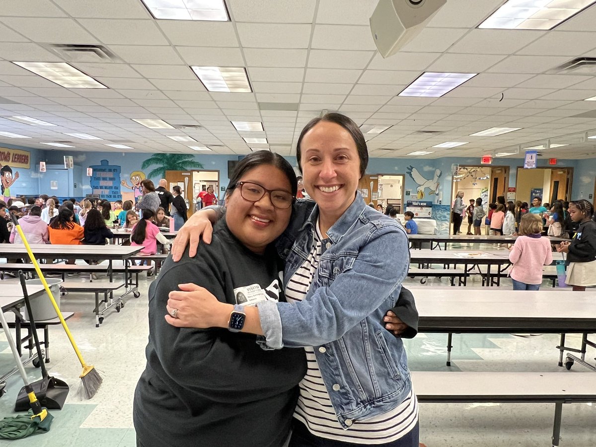 Thank you <a href="/MrsVollrathCCPS/">Maria Vollrath</a>  for visiting <a href="/PoincianaCCPS/">Poinciana Elementary</a> today! ❤️ This sweet friend recognized her kinder teacher today as she ate lunch with a sibling. She told Mrs. Vollrath how she’s studying to become a teacher all because of the impact she had on her 🥹 Teachers, you matter!