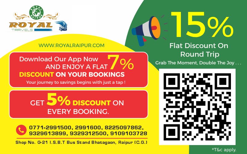 ROYALTRAVELSRPR's tweet photo. Our Online Booking Website :- https://t.co/Jz6aQ5i6vk
Android App For Discounts :- https://t.co/gyOAH5JC2Z
Apple App Store For Discounts :- https://t.co/vgMrF4hFD0
Instagram :- https://t.co/mnMZ1QfxbJ
Youtube:- https://t.co/TKOQIANxuI
Google:-https://t.co/lExSjWqfgI https://t.co/MQs7KW3plC