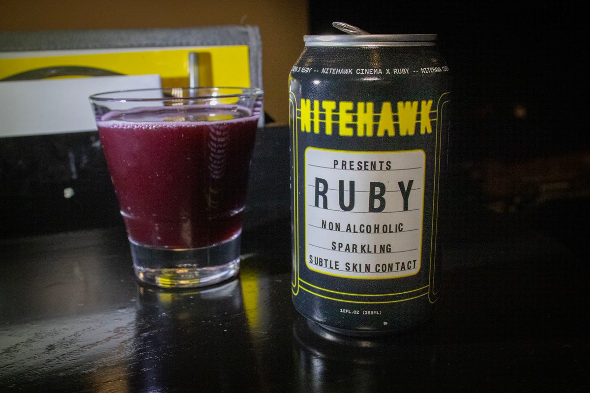 nitehawkcinema's tweet image. If you’re doing Dry January this year, we have some exciting new options!

Our new collab w/ @rubyforfun is now available, as is an NA housemade pomegranate, yuzu, rosemary spritzer.

If you’re not quite dry but just a little less wet, try our Otto E Mezzo low-ABV winter shandy."