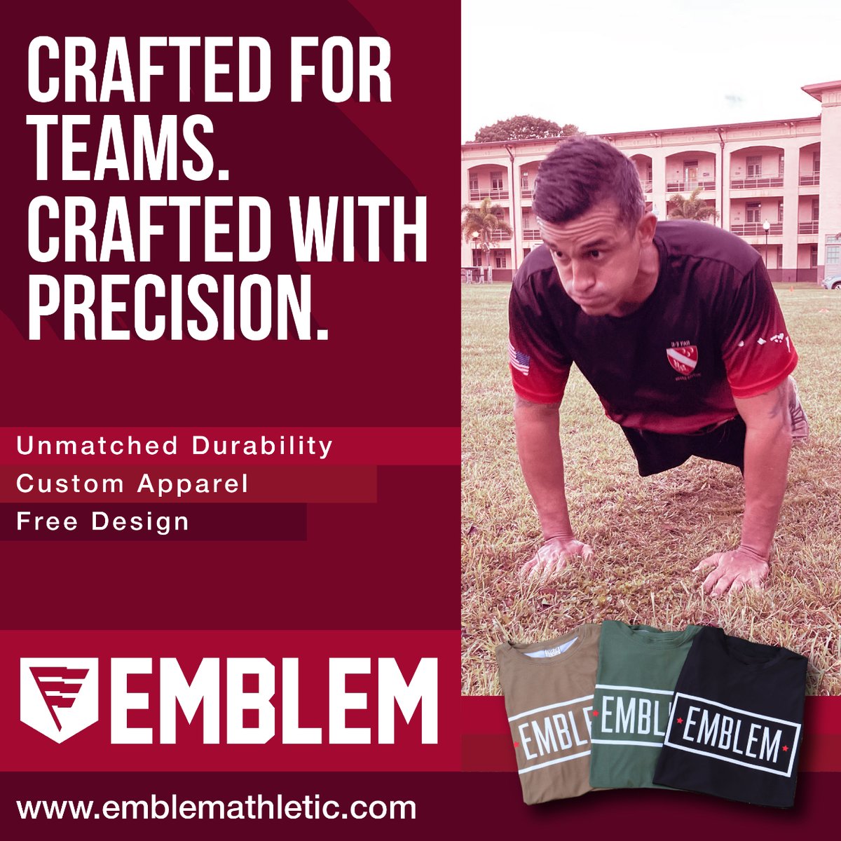 EmblemAthletic's tweet image. Tailored for teamwork, stitched with precision. Discover the Emblem difference—gear crafted for teams, defined by attention to detail. #builtforservice #madeinamerica