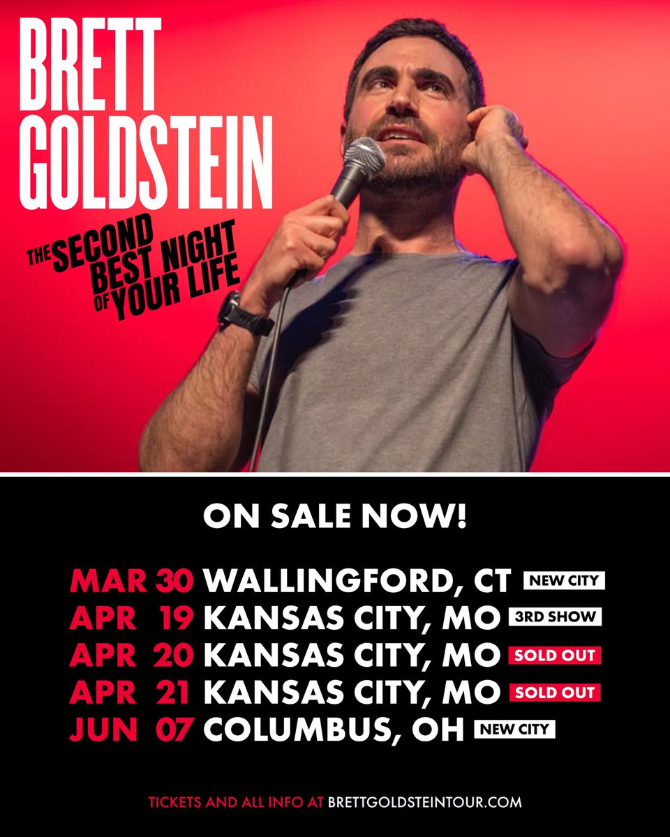 Are you lot ready for The Second Best Night of Your Life? New shows on sale now at brettgoldsteintour.com