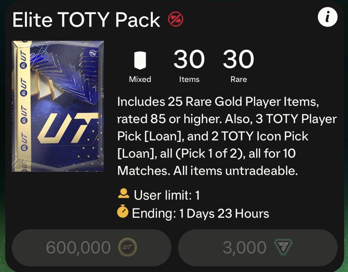 Who wants to open this TOTY pack for FREE? 

Like &amp; Repost⚡️
Comment your platform 🎮

Sending DMs to 5 Random People 🤙
