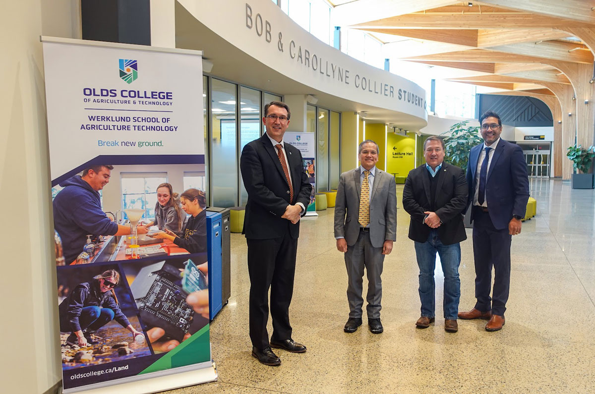 OldsCollege's tweet photo. We recently hosted guests: Zaldy B. Patron, the Consul General of the Philippine Consulate General in Calgary, and Nathan Cooper, MLA for Olds-Didsbury-Three Hills for a campus & #OCSmartFarm tour! https://t.co/SUcA0P0yQK https://t.co/58wE4ljNjd