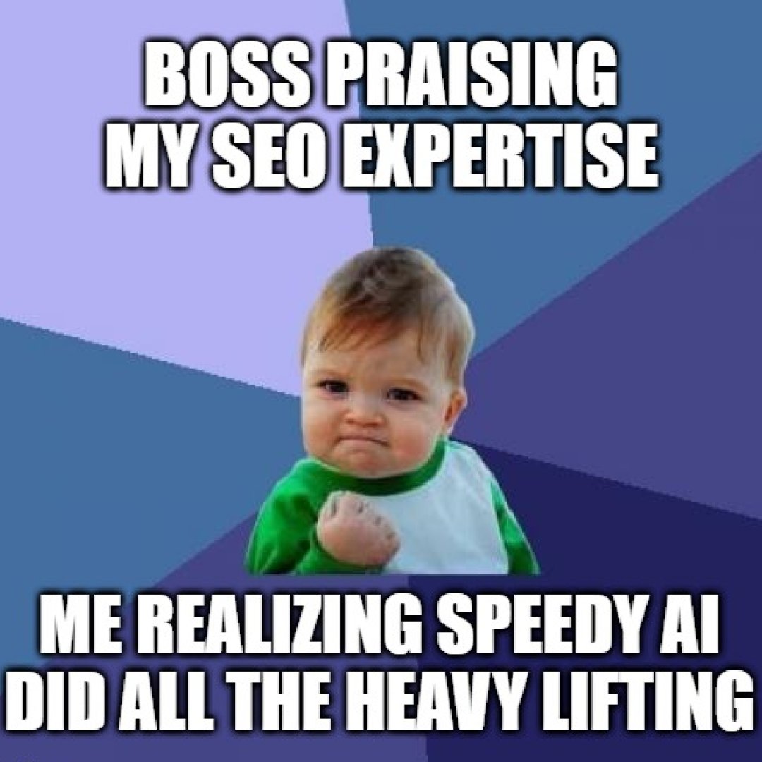 speedybrand's tweet image. Speedy AI is the secret key to all things SEO. Let our platform do all the heavy lifting while you focus on... anything else.

#seohacks #seoexperts