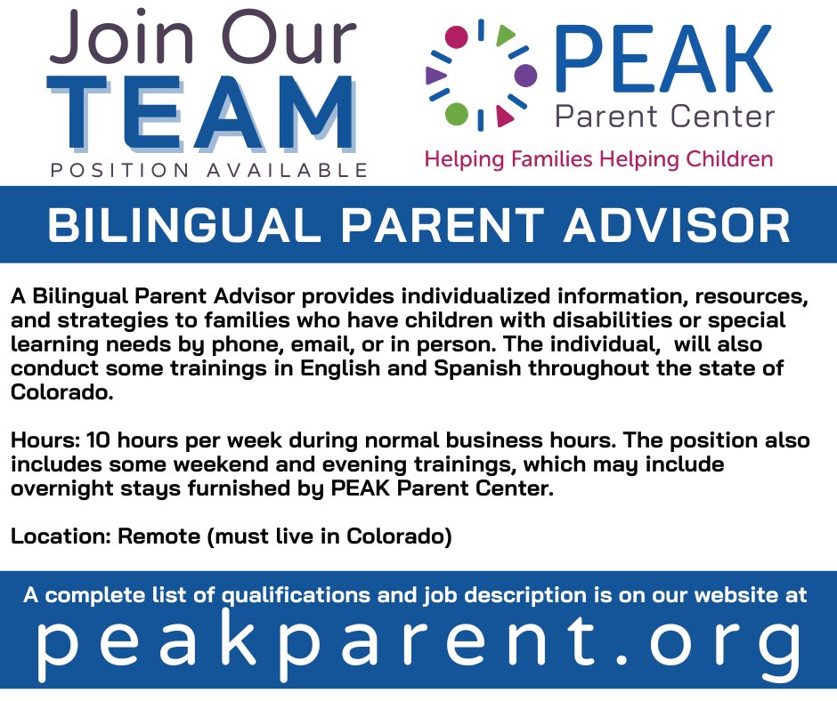 PEAK Parent Center tweet media