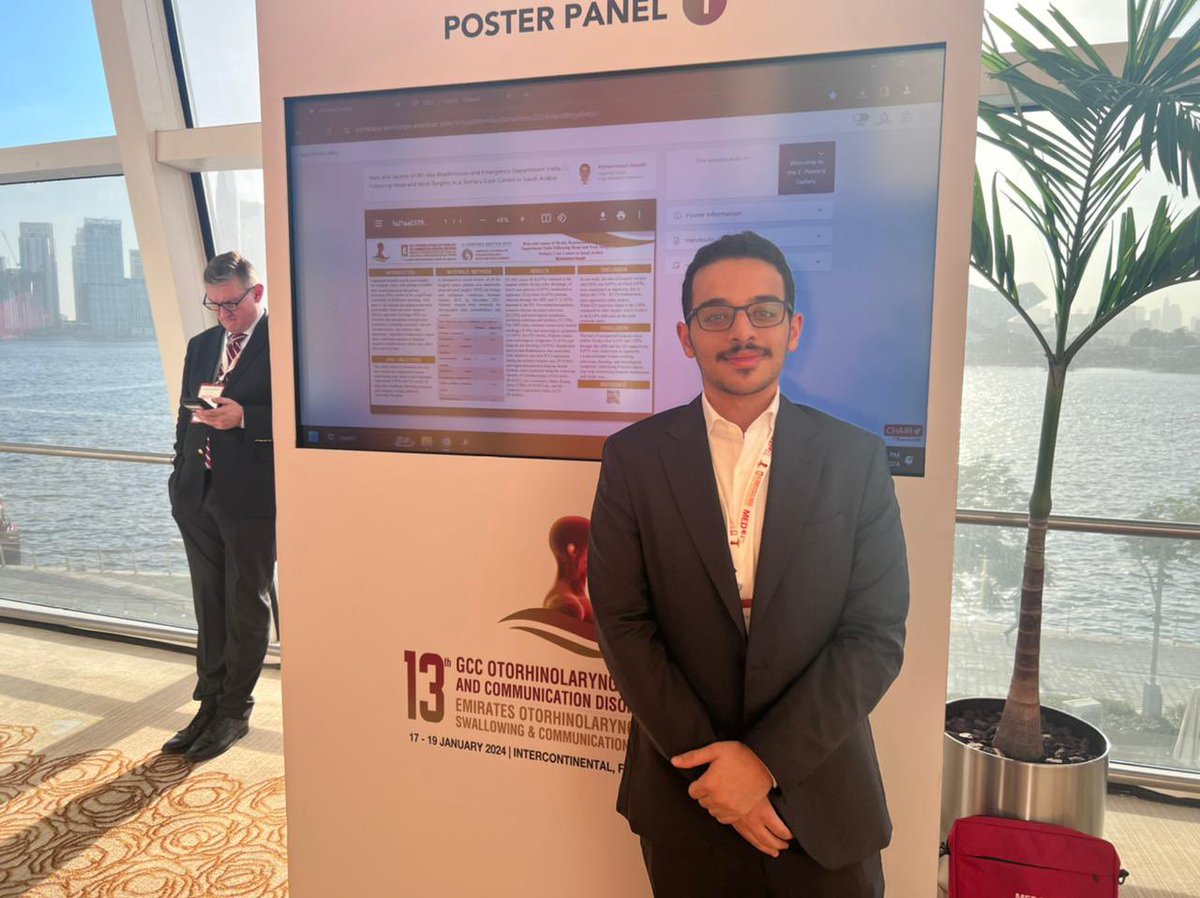 Dr. Mohammed Awadh
Medical Intern
Poster Presentation 
“Rate and causes of 30-day Readmission and Emergency Department Visits Following Head and Neck Surgery in a Tertiary Care Center in Saudi Arabia”