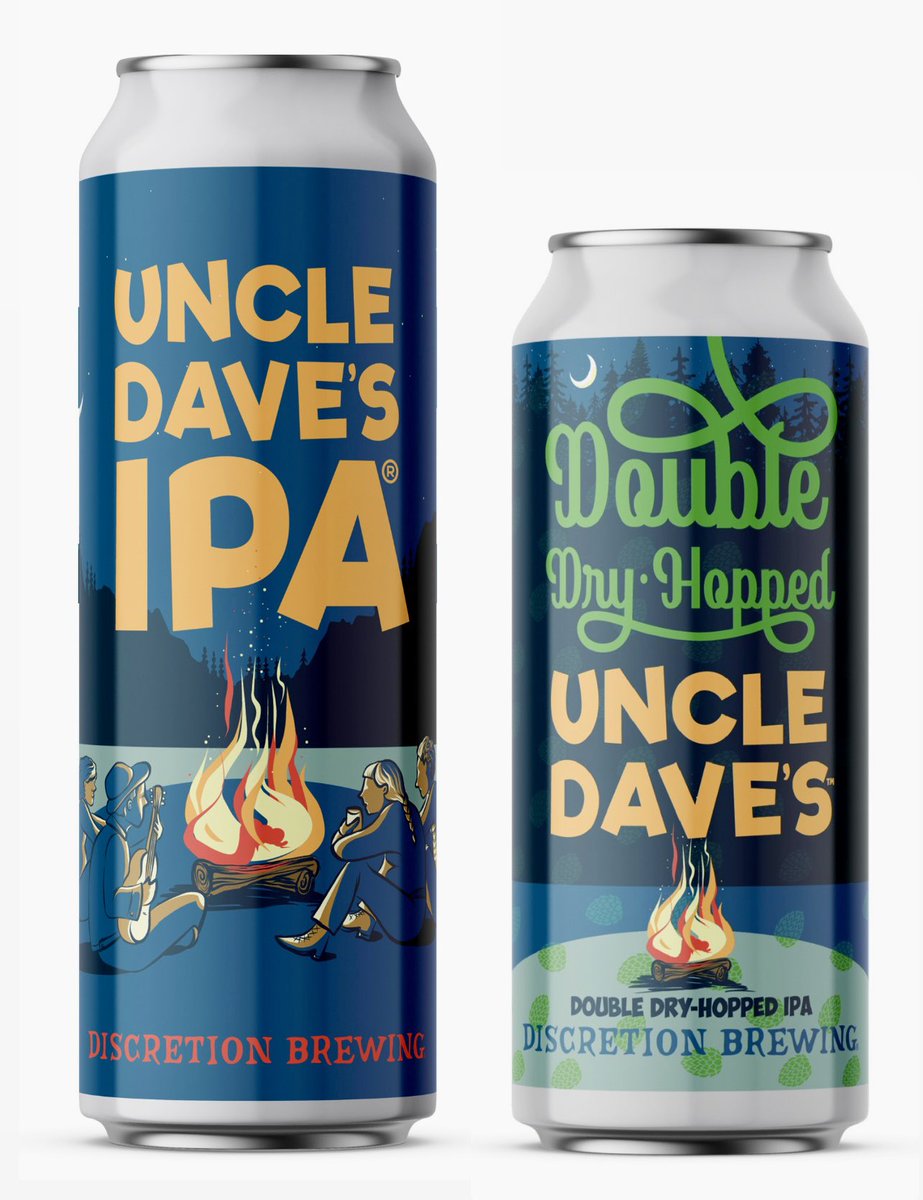 Whether you go with classic Uncle Dave’s or our new DDH edition, it’s still your favorite IPA 😍. Both are available in cans and on tap…try both 🍻! discretionbrewing.com/beer-menu/