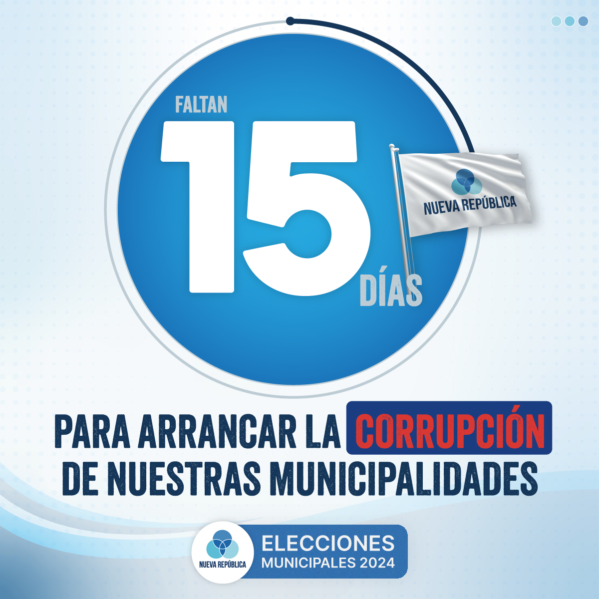 ¡En solo 15 días, podrás ser parte del cambio para erradicar la corrupción en tu cantón! ✊ Preparate para votar por nuestros candidatos este 4 de febrero y unite a la transformación que impulsaremos en Costa Rica. 🇨🇷 #NuevaRepública #EM24 #NoALosMismosDeSiempre