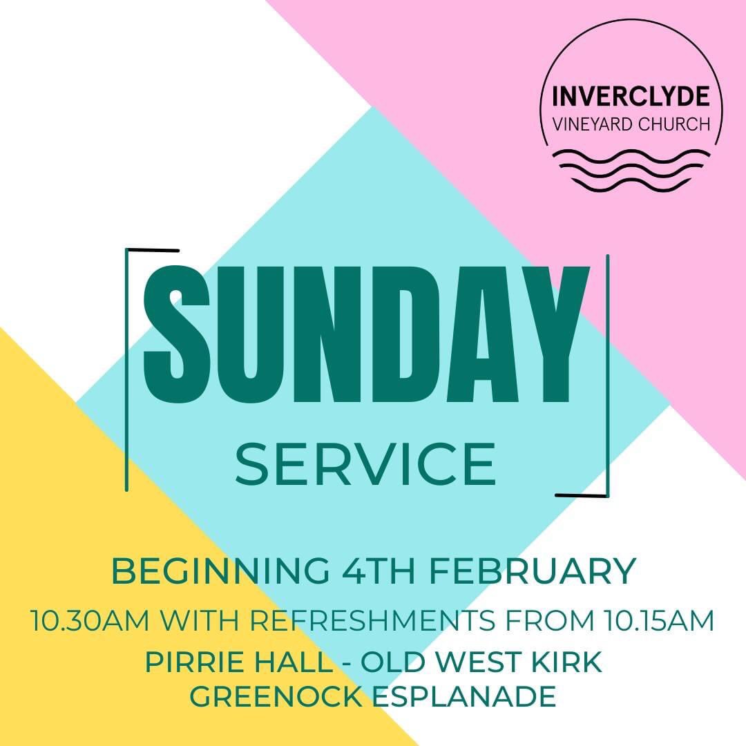 This Sunday our team will be busy preparing at our new venue so we're ready to welcome you over next couple of weeks!
📅 Sat 27th Jan // Warm Space // 9.30am-11.30am
📅 Sun 4th Feb // Sunday Services Begin // 10.30am-12.00pm, with refreshments from 10.15am
inverclydevineyard.org.uk/sundays