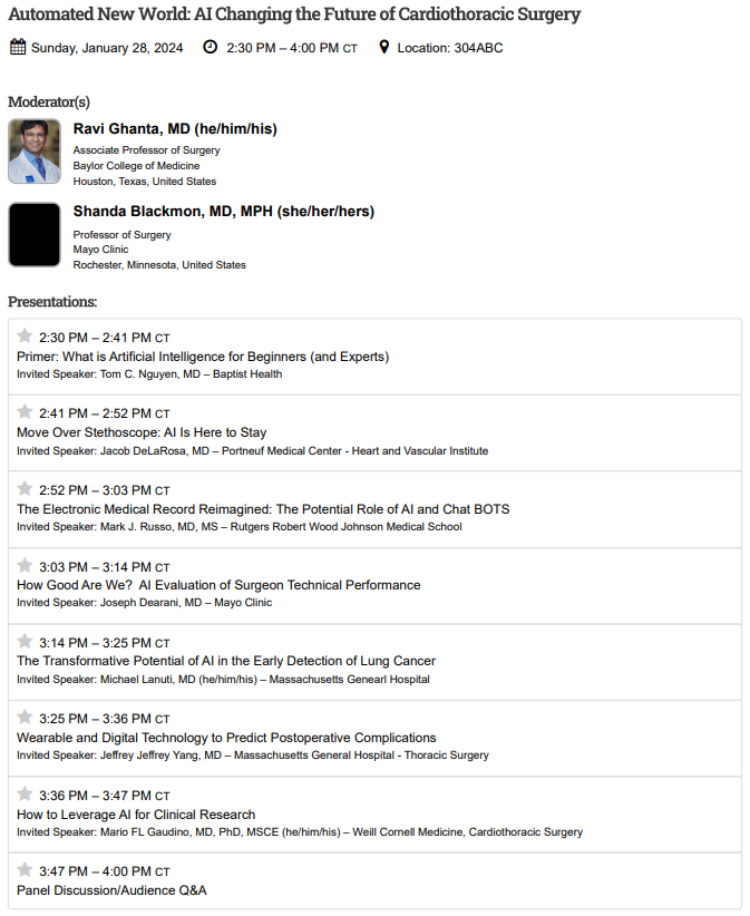Karen M Kim, MD (@karenmkimmd1) on Twitter photo <a href="/STS_CTsurgery/">The Society of Thoracic Surgeons</a> #STS2024 How will we live in this "Automated New World: AI Changing the Future of Cardiothoracic Surgery"? Find out Sun, Jan. 28 2:30-4:00 PM <a href="/STS_CTsurgery/">The Society of Thoracic Surgeons</a> #STS2024 How will we live in this "Automated New World: AI Changing the Future of Cardiothoracic Surgery"? Find out Sun, Jan. 28 2:30-4:00 PM