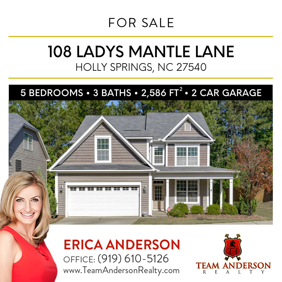 💗NEWLY PRICED!💗5 Bedroom Home in Established Pool Community! 

108 Ladys Mantle Lane
Holly Springs, NC 27540

Offered at: $499,900

Visit: tinyurl.com/wa5bb7a2

#HollySprings #ScreenedPorch #ForestSprings #PoolCommunity #WakeCounty #TeamAndersonRealty #HomeForSale