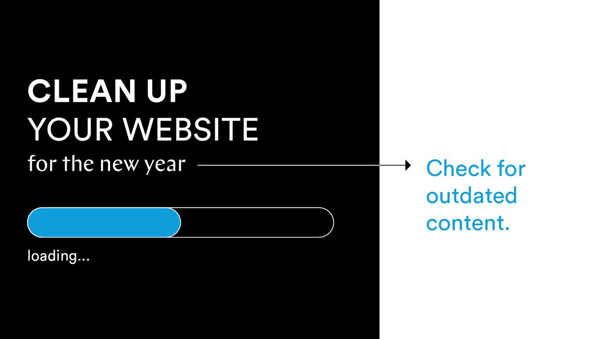 Floodlight's tweet image. Step 2 in cleaning up your website for the new year... make sure to check for any outdated content.