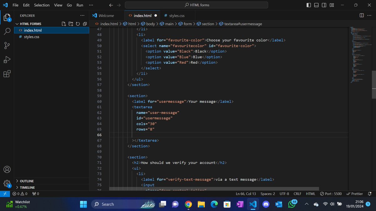 ChimdaluEmekekw's tweet image. day 28 of my #100daysofwebdev challenge. learned more about forms and their different types. also learned about styling forms and adding validation processes using HTML