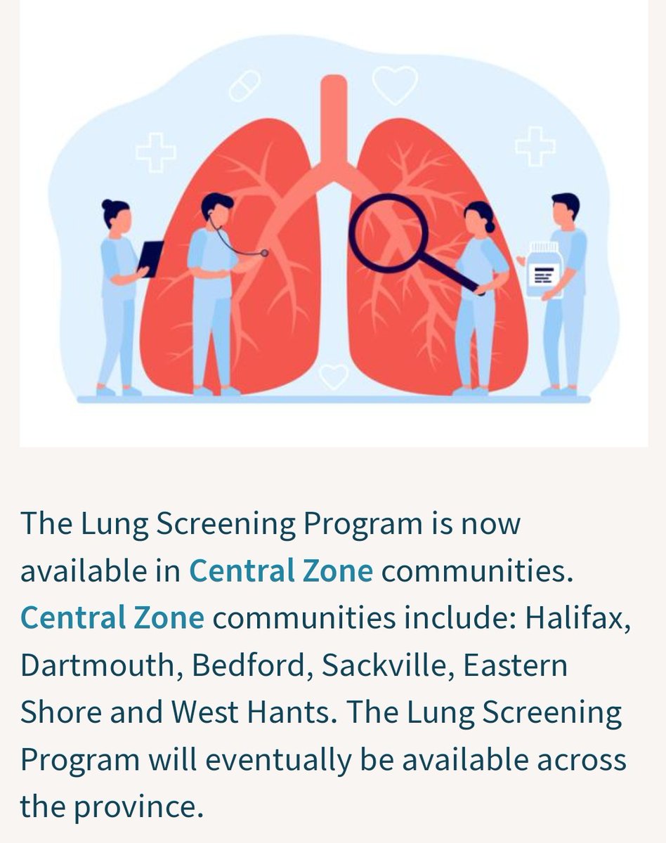 #LungCancerScreening access is expanding in #Canada 🇨🇦 Today, the Government of Nova Scotia announced their new provincial screening program Individuals will be able to refer themselves to the program and do not need a family doctor Congratulations!! @NSgov @HealthNS
