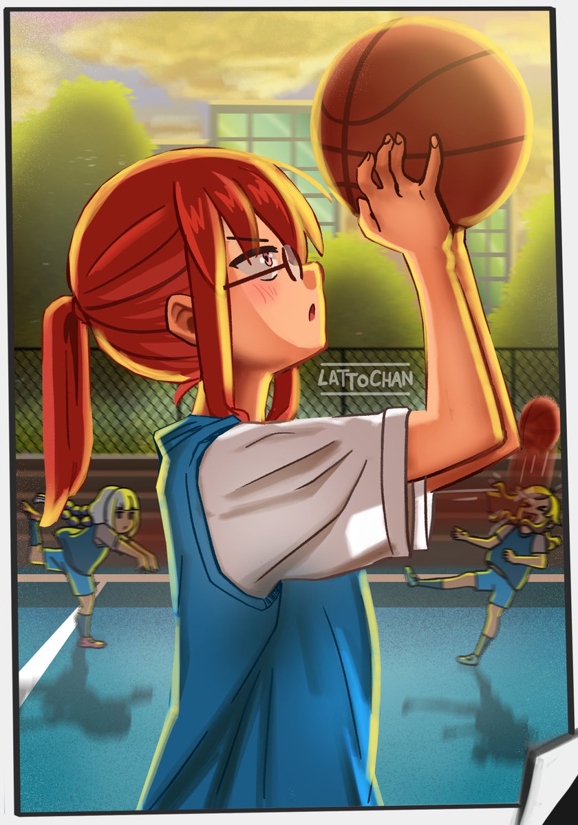 LattoChan's tweet photo. Basketball day!!!!

#Kobayashi #kanna #Saikawa #DragonMaid #小林さんちのメイドラゴン https://t.co/BtyxXxOSVZ