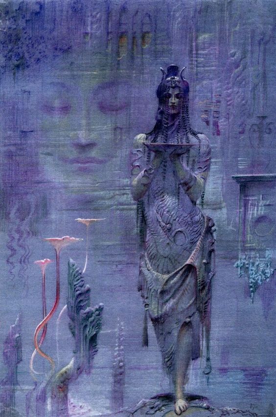 xe0_xeo's tweet photo. Art by English painter Bruce Pennington titled "Ishtar" https://t.co/0rKqicqhjm