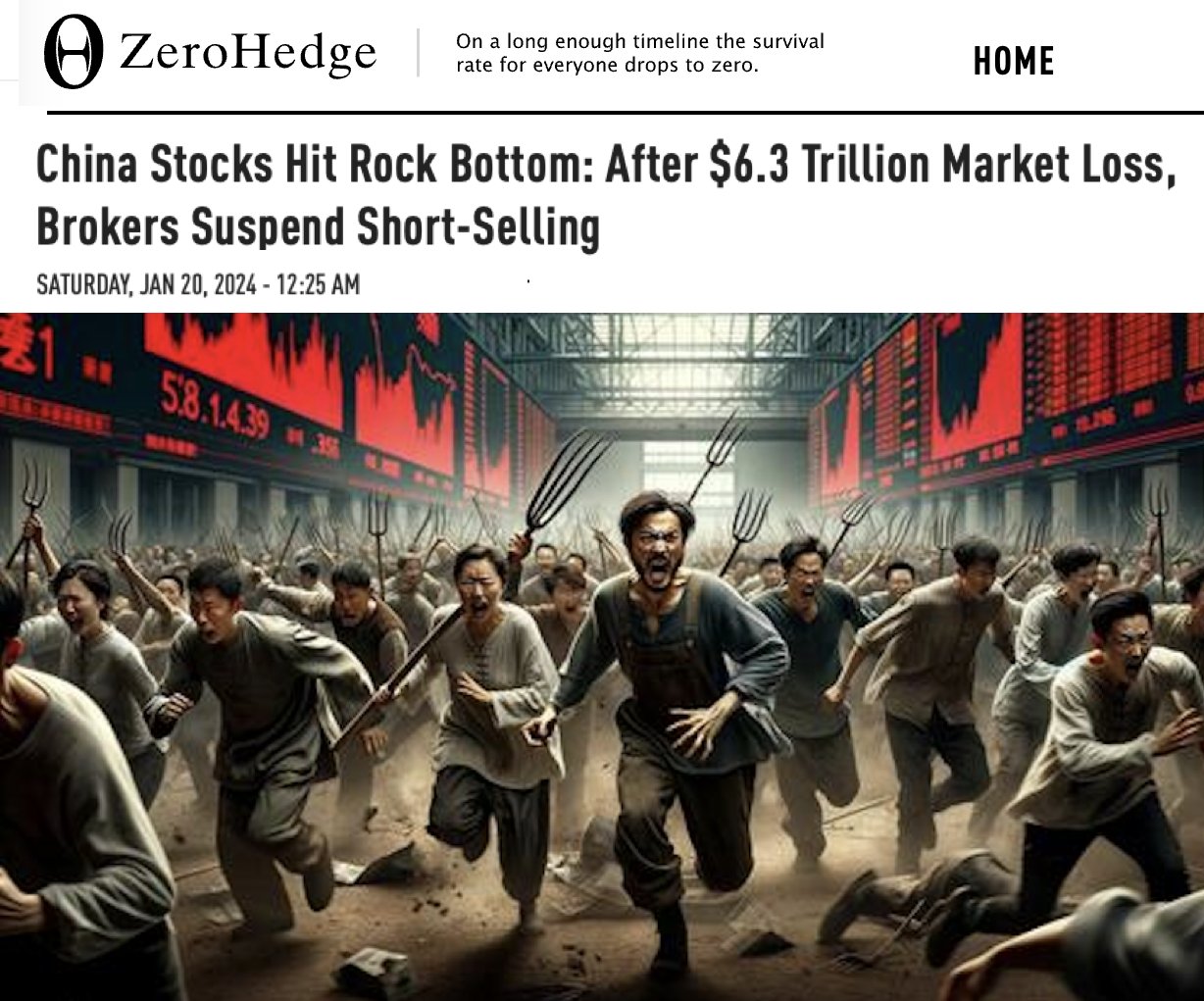 Indo-Pacific News - Geo-Politics & Defense News on X: "#China Stocks Hit  Rock Bottom: After $6.3 Trillion Market Loss, Brokers Suspend Short-Selling  Amid 'snowball derivative liquidations', China's stock market is falling  faster