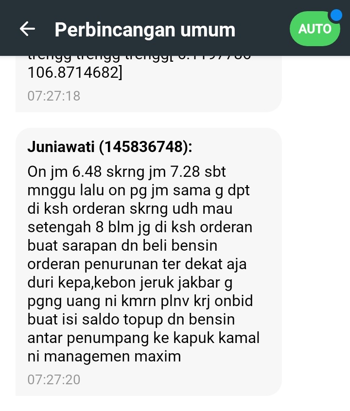 keluhanmaxim's tweet photo. @jokowi @prabowo @ganjarpranowo @aniesbaswedan   @kemkominfo @KemnakerRI   kita di haruskan untuk mencari penumpang di jam sibuk pagi dan sore tapi tetep saja kadang hanya mendapat 1penumpang membeli bensin saja tidak cukup apa lagi untuk makan anak istri kelaparan dirumah #viral https://t.co/BpYSzfPMIN
