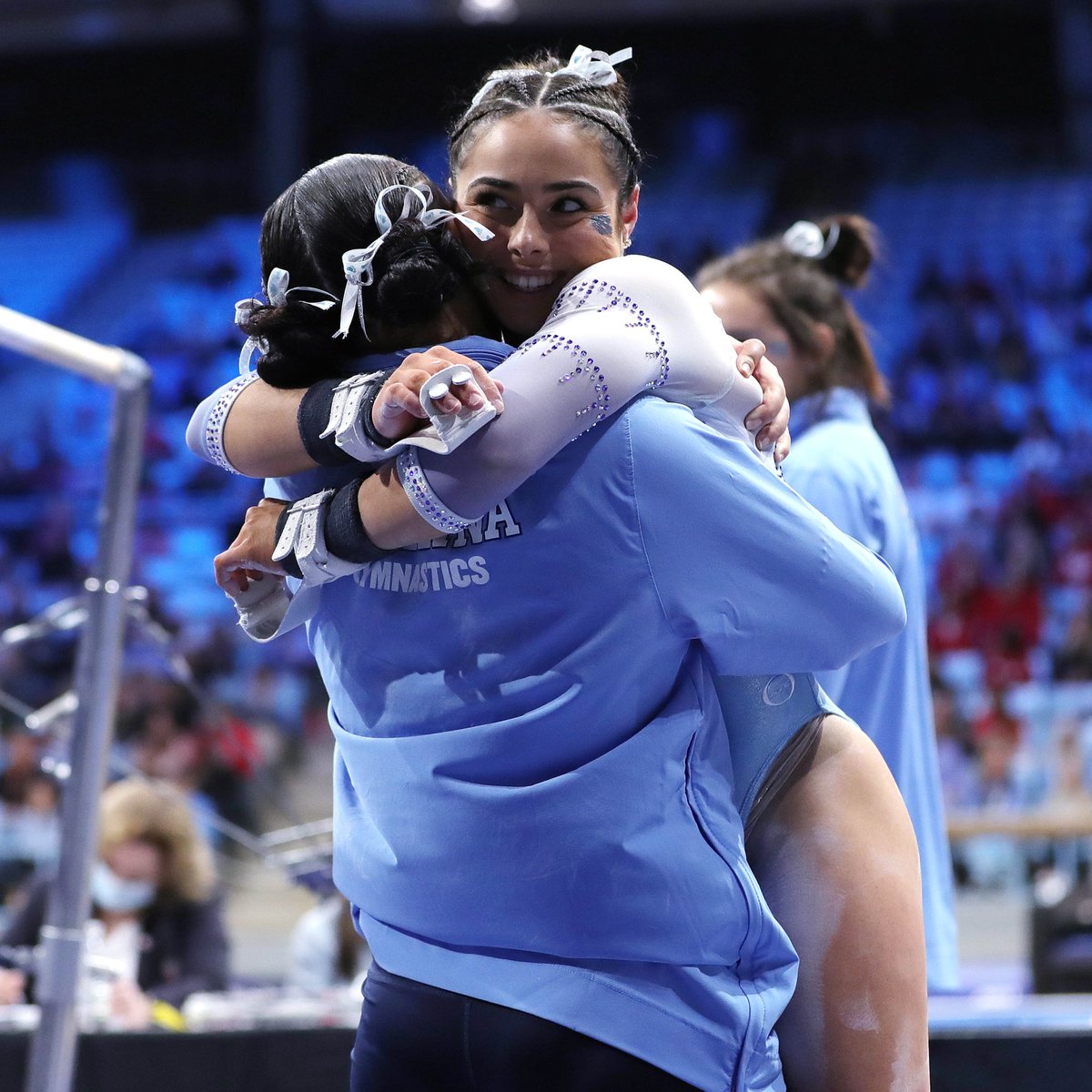 uncgymnastics's tweet photo. First time competing in Carmichael for Jess 🥰 https://t.co/XKbnft4e51