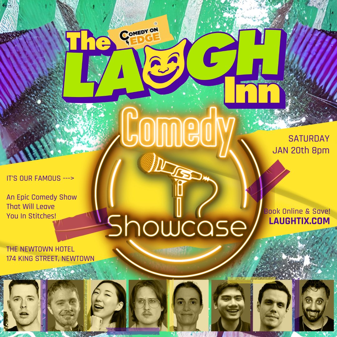 😂 LAUGH INN THIS SATURDAY! Book at LaughTix.com &amp; Save! 🎉
Only $25 when booked online.

#innerwest #newtown #sydneycomedy #sydney #sydneynightlife #sydneySaturday #sydneythingstodo #sydneyevents #sydneyaustralia
