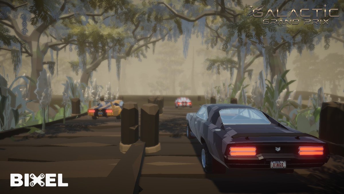 Galactic__GP's tweet image. Dare to explore the untamed beauty of Galactic Grand Prix's Swamp level! @bixelgamedev #GalacticGP #indiegame #ScreenshotSaturday #indieracers 🏁🏎️