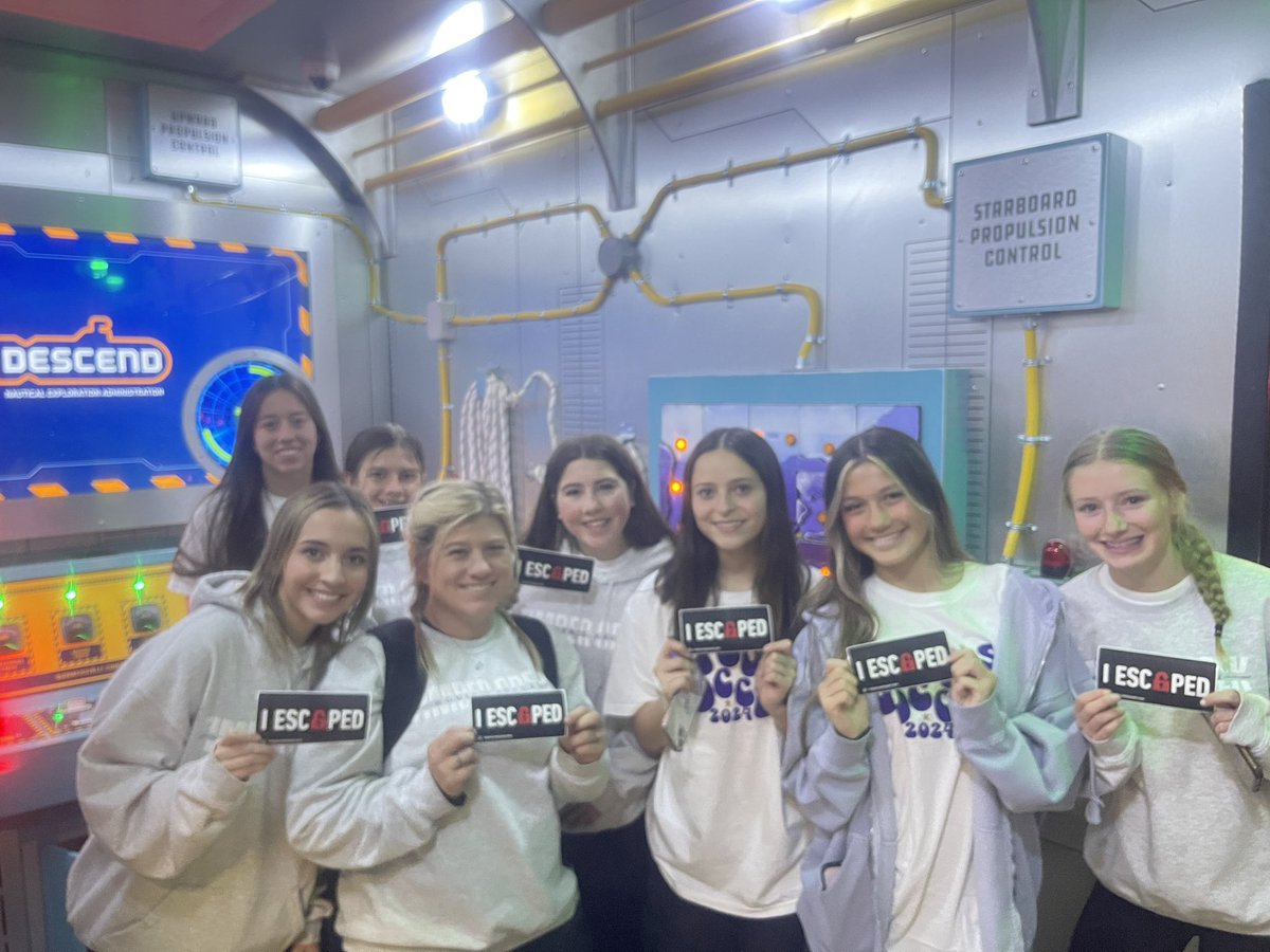 TCHS_WSOCCER's tweet photo. A little team bonding after our game today! We all escaped 🏆👑

#teambonding #tcod #talonsup
@KISDAthletics @TCHS_WAthletics https://t.co/zGHmGNbXNO