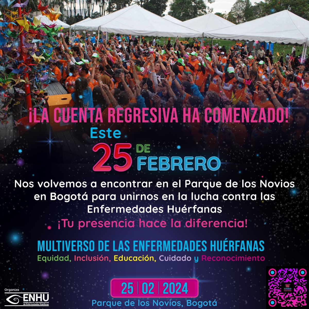 FUNDAPERorg's tweet photo. Día mundial de las Enfermedades Huérfanas 🌈  Este 25 de febrero, únete a nosotros en el Parque de los Novios en Bogotá 📍, para celebrar el Día Mundial de Enfermedades Huérfanas.
Más información en la web:  https://t.co/Qb3DMDG0Eg
#multiversoEH #ENHU2024 https://t.co/MIE3bI6B2t