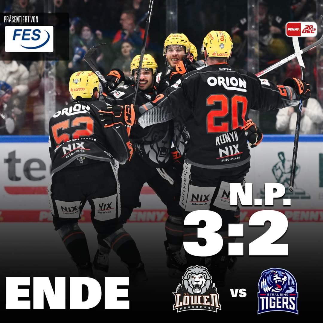 Löwen geben NIEMALS auf!🔥
Tore für die Löwen:
1:2 Cody Kunyk
2:2 Carter Rowney
3:2 Maksim Matushkin

Holt euch jetzt Tickets für das nächste Heimspiel am 28. Januar gegen Wolfsburg.
bit.ly/3RNZwNc

#loewenfrankfurt #bembelhockey