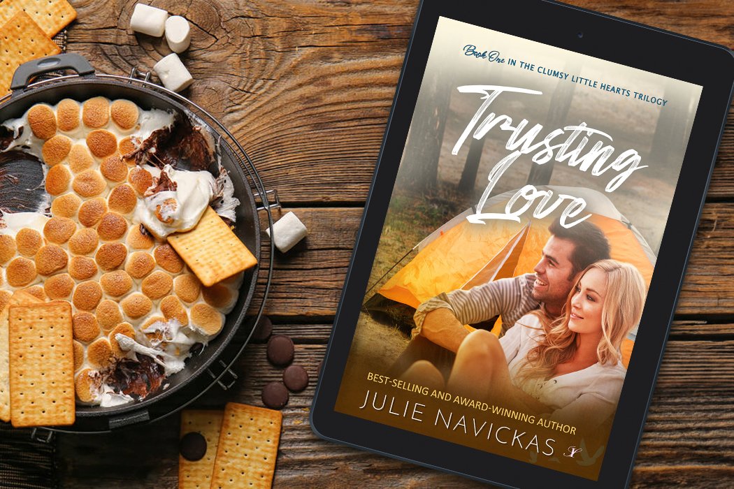What does a s’more, a tent, and a campfire have in common?
#TrustingLove @JulieNavickas #AuthorJulieNavickas
Buy- bit.ly/3tJx5IE  
Book Tour- bit.ly/3vFpr2r