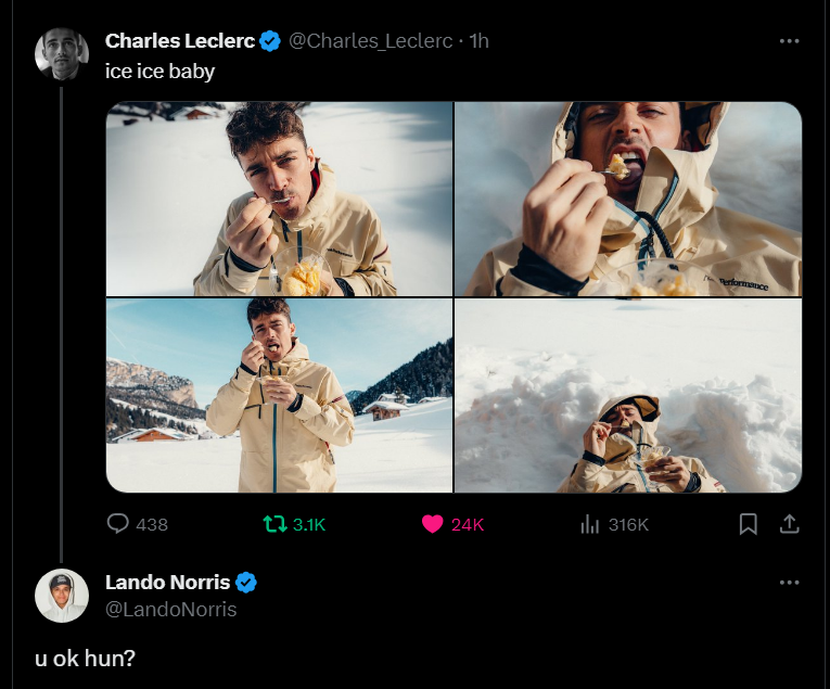not lando calling charles hun 😭