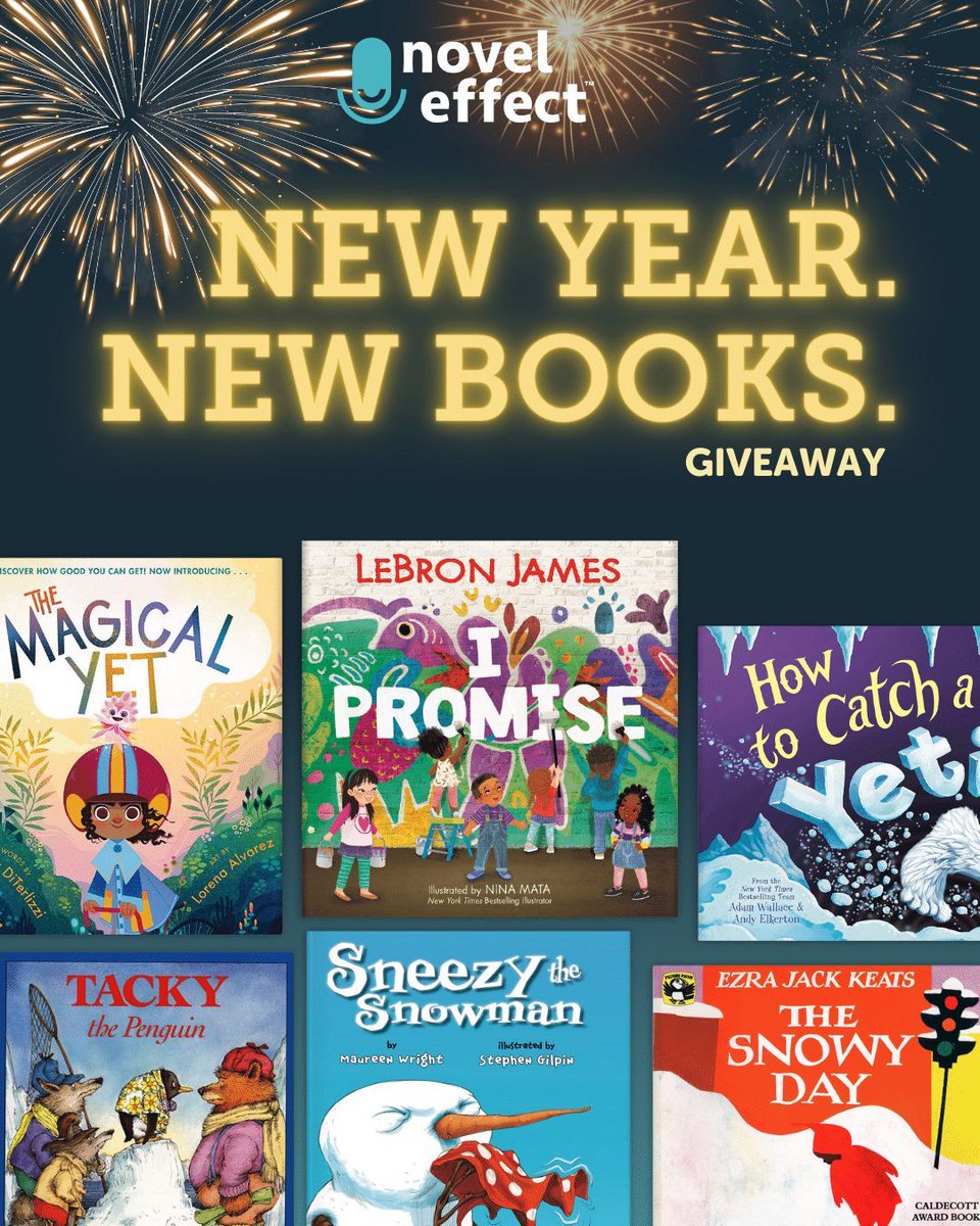 WIN a book bundle + 1 Year Subscription to Novel Effect for read-aloud magic in 2024! Enter Now: 🌟 LIKE and COMMENT your favorite silly book! 🌟 TAG an educator friend! 🌟 For extra entries, RETWEET this post!