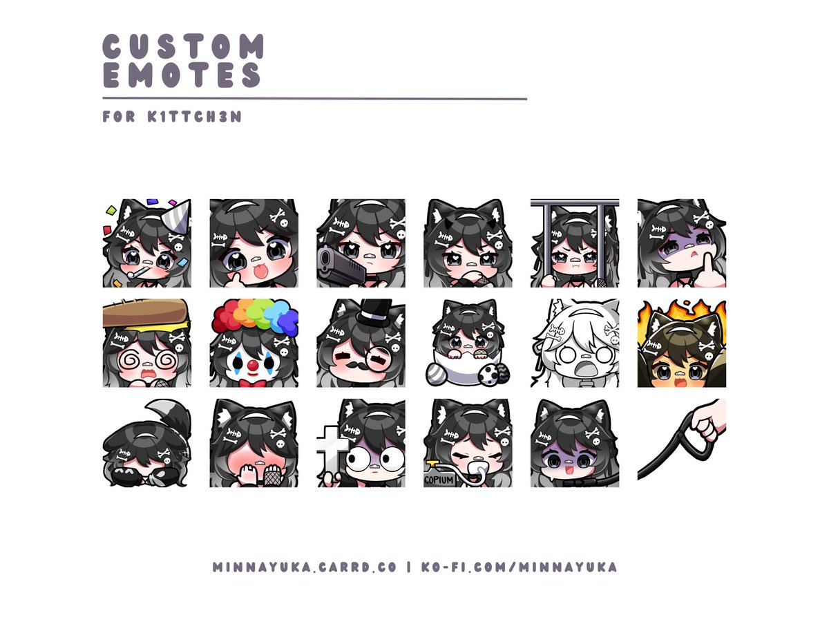 k1ttch3n's tweet photo. new kit emotes!! they are already all up in the discord,, i love them so much 

🪦 art by @minn_ayuka • #oreoillust 

#envtuber┊#vtuberuprising┊#vtuber https://t.co/Tz6f8GZM4p