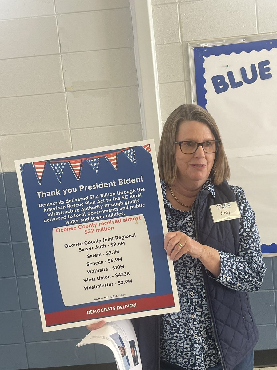 ChristaleSpain's tweet photo. .@harrisonjaime and I are still burning up these SC highways (that @POTUS is fixing) with our #wegofirst GOTV tour! Last stop of the day w/ @Oconeescdems ! We are working hard to turn out our voters on Saturday, February 3! #FITN https://t.co/ELgcp3IV1x