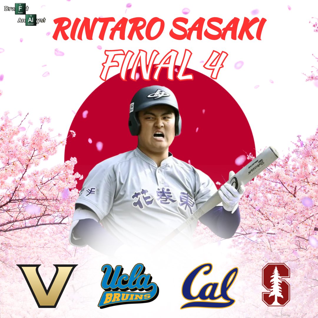 Japanese High School baseball phenom Rintaro Sasaki shocked the baseball world by announcing he will forgo the NPB draft and play college baseball in the United States. He is considered to be the “Japanese Prince Fielder”. He set the Japanese High School record for home runs with