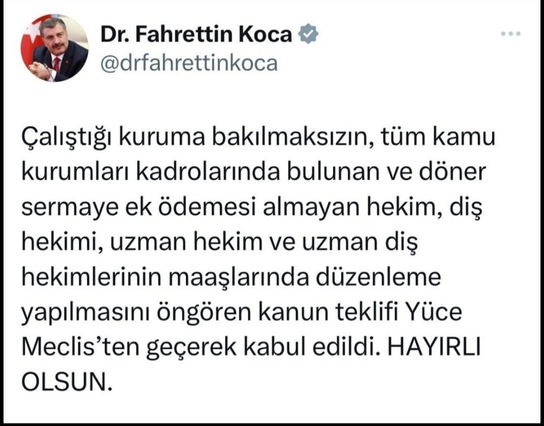 <a href="/aylinyaman_/">Dr. Aylin Yaman</a> <a href="/fkaya78_f/">F Kaya</a> <a href="/saglikbakanligi/">T.C. Sağlık Bakanlığı</a> @sbdcsplatform 5283 sayılı kanunla dışarıda kalan
stratejik kurumlardaki sağlık çalışanlarının 
666 Khk uygulamasının durdurulması ile kaybolan haklarının 
Drlar eşitlenirken son anda bu yasadan çıkarılması hatasının düzeltilmesi 
hususunu dikkatinize sunarız 
@sbdcsplatform
#SHS