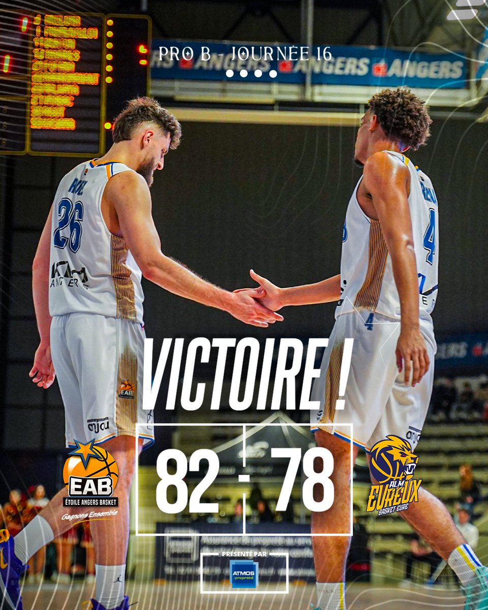 EABasket49's tweet photo. 🥰 Quelle fin de match, quelle victoire... Elle fait du bien !

Un match complet, qui amène à une victoire importante ! 🔥

Désormais, focus sur le déplacement à Boulazac ! 🔜

#GagnonsEnsemble ⭐️ https://t.co/lpPVvzgh4Q
